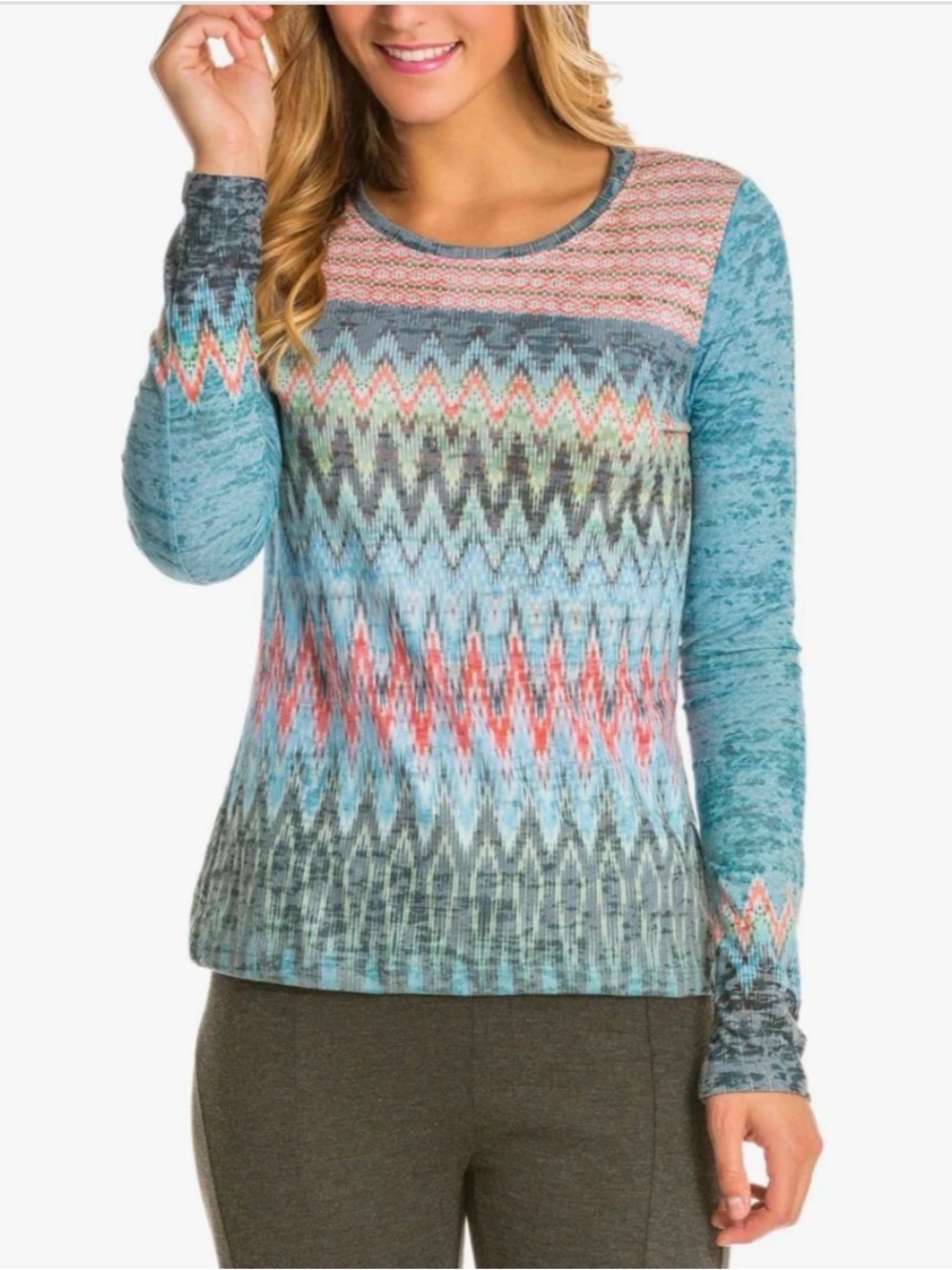 Prana Lottie Long Sleeve Burnout Shirt Lightweight, Yoga Top Women’s Size S